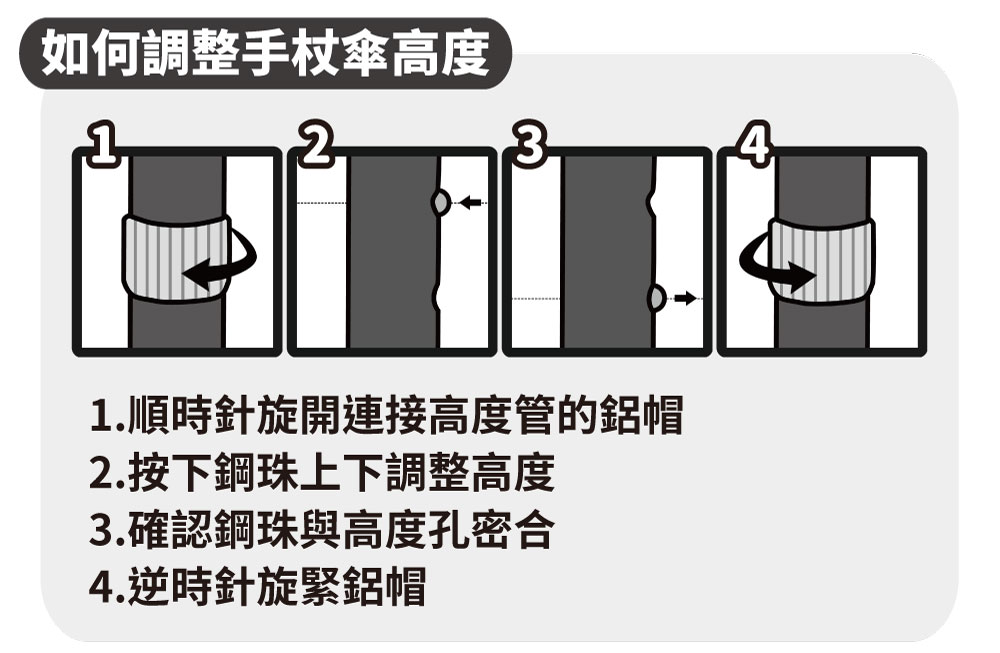 脊椎保健達人鄭雲龍X雨傘王共同開發_穩穩走手杖傘_如何調整高度